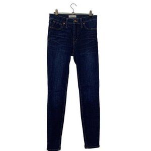 Madewell 9” High Rise‎ Skinny Dark Wash Denim Blue Jeans Womens Size 27 Tall